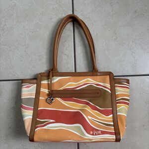 Brighton Vera Collab Desert Sunset Coated Canvas Leather Bag Tote Retails $280